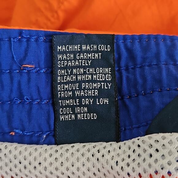 Polo Ralph Lauren Vintage 5" Swim Trunk in Orange and Blue FLAWS | Men's XL - Picture 14 of 15